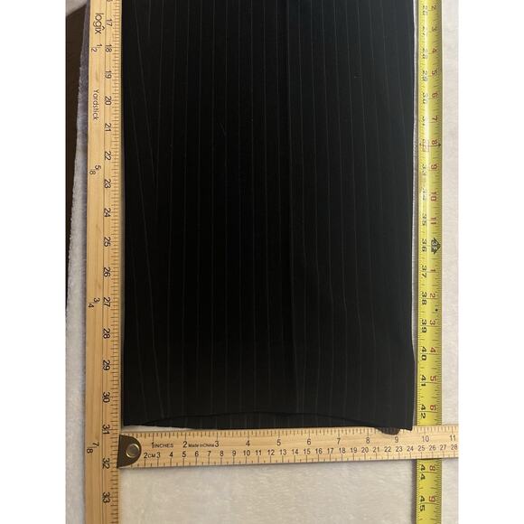 Armani Collezioni Mens 46L 36x31 Black Stripe Designer Suit Stretch 3/2 Roll - Picture 15 of 16